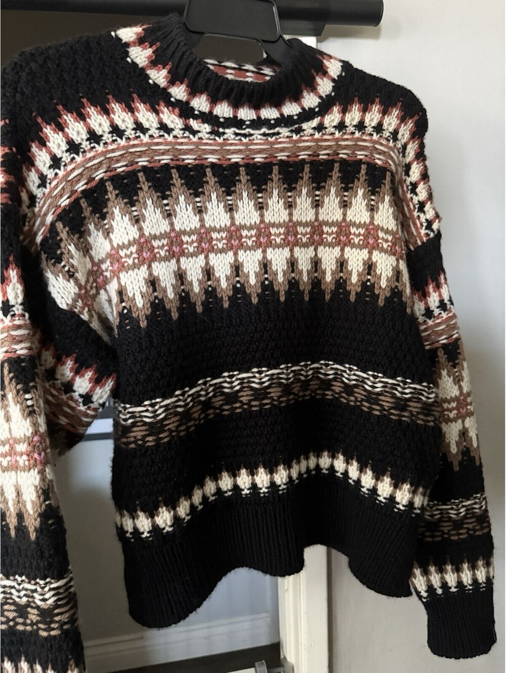 Splendid Collection 100% Merino Wool Fair Isle Sweater L/G Uruguay Chunky Knit